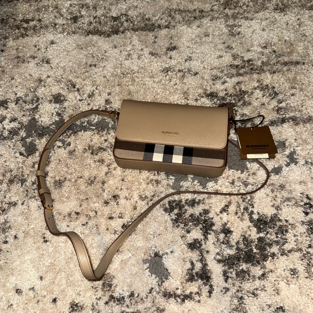 Burberry Beige and Black Shoulder Bag